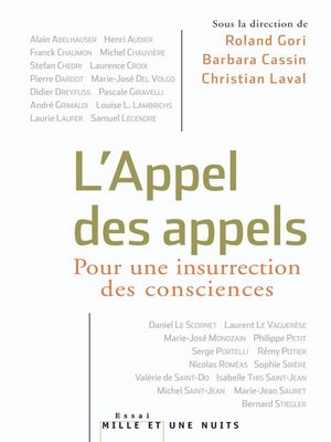cover image of L'Appel des appels. Pour une insurrection des consciences